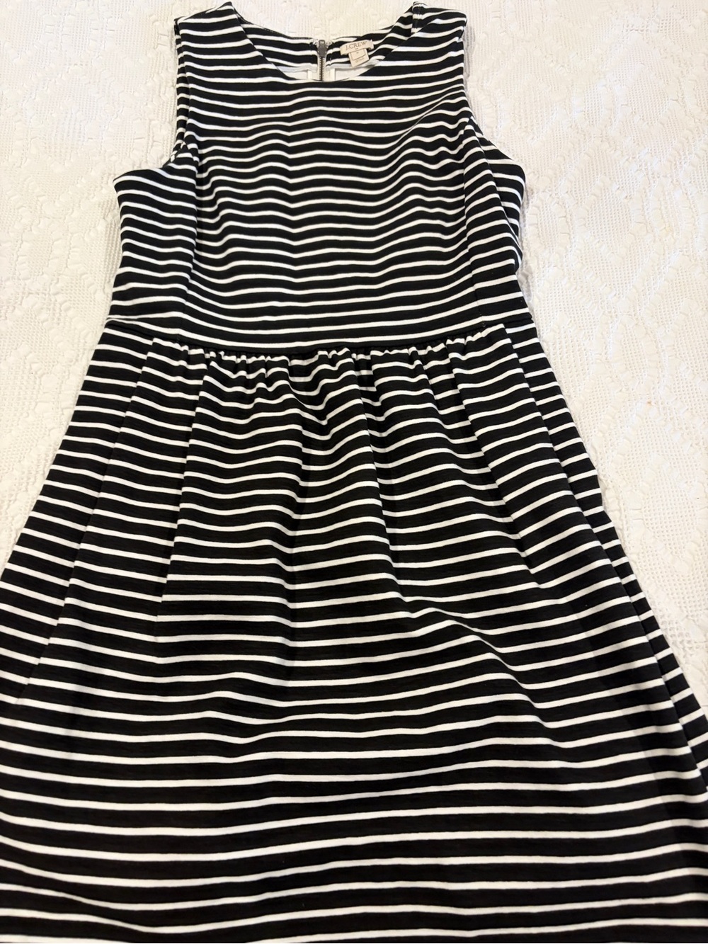 Black & White Striped Sleeveless Dress - Classic Fit
